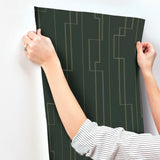 A-Street Prints 4198-27814 Anson Evergreen Deco Detailing Wa