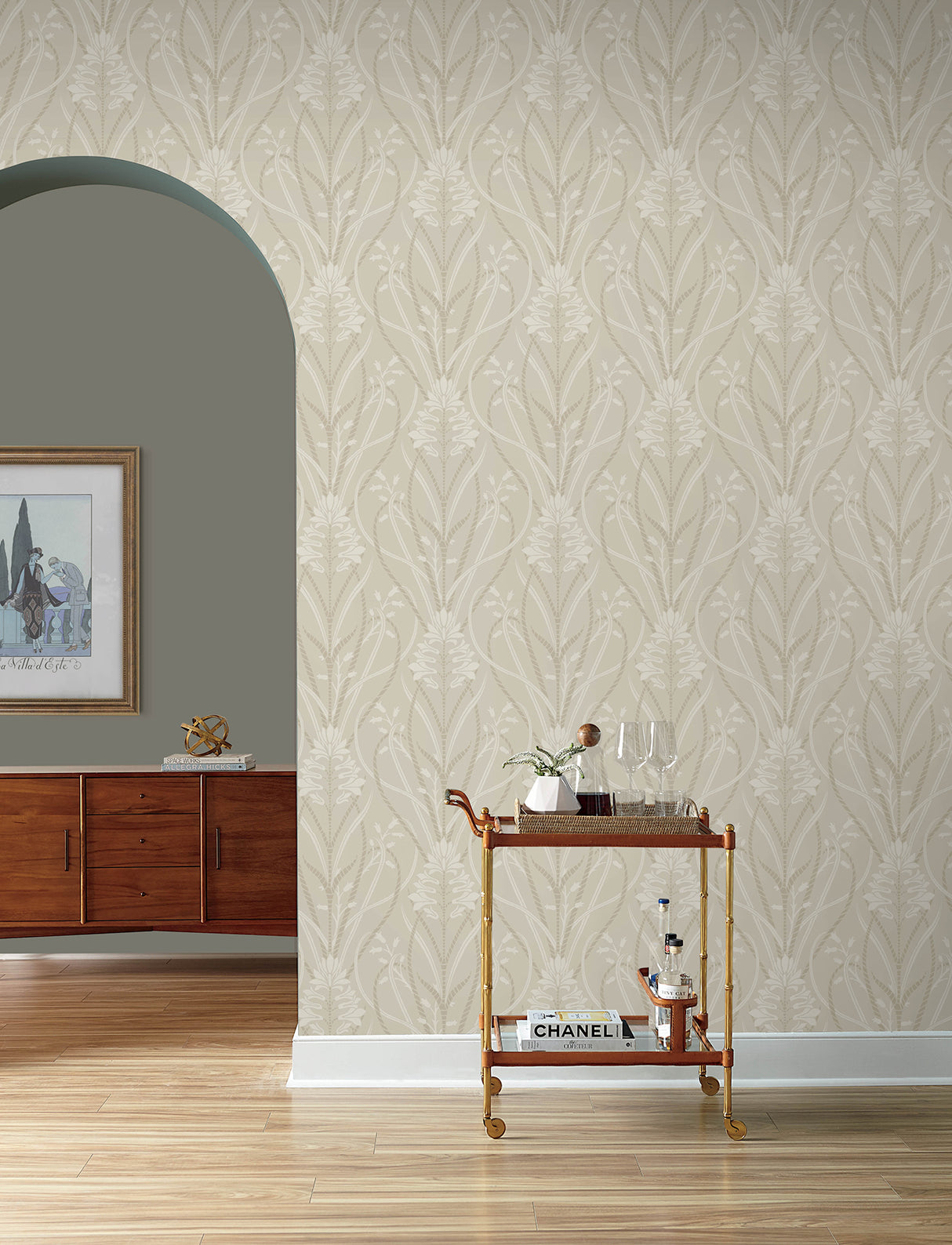 A-Street Prints 4198-27819 Rosalind Dove Iris Damask Wallpap