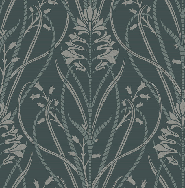 A-Street Prints 4198-27820 Rosalind Teal Iris Damask Wallpap