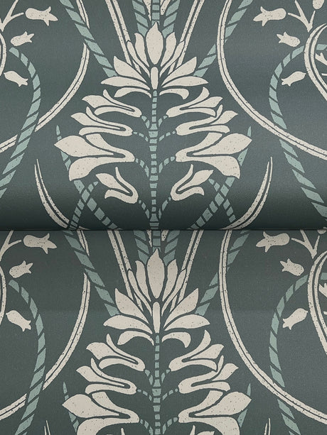 A-Street Prints 4198-27820 Rosalind Teal Iris Damask Wallpap