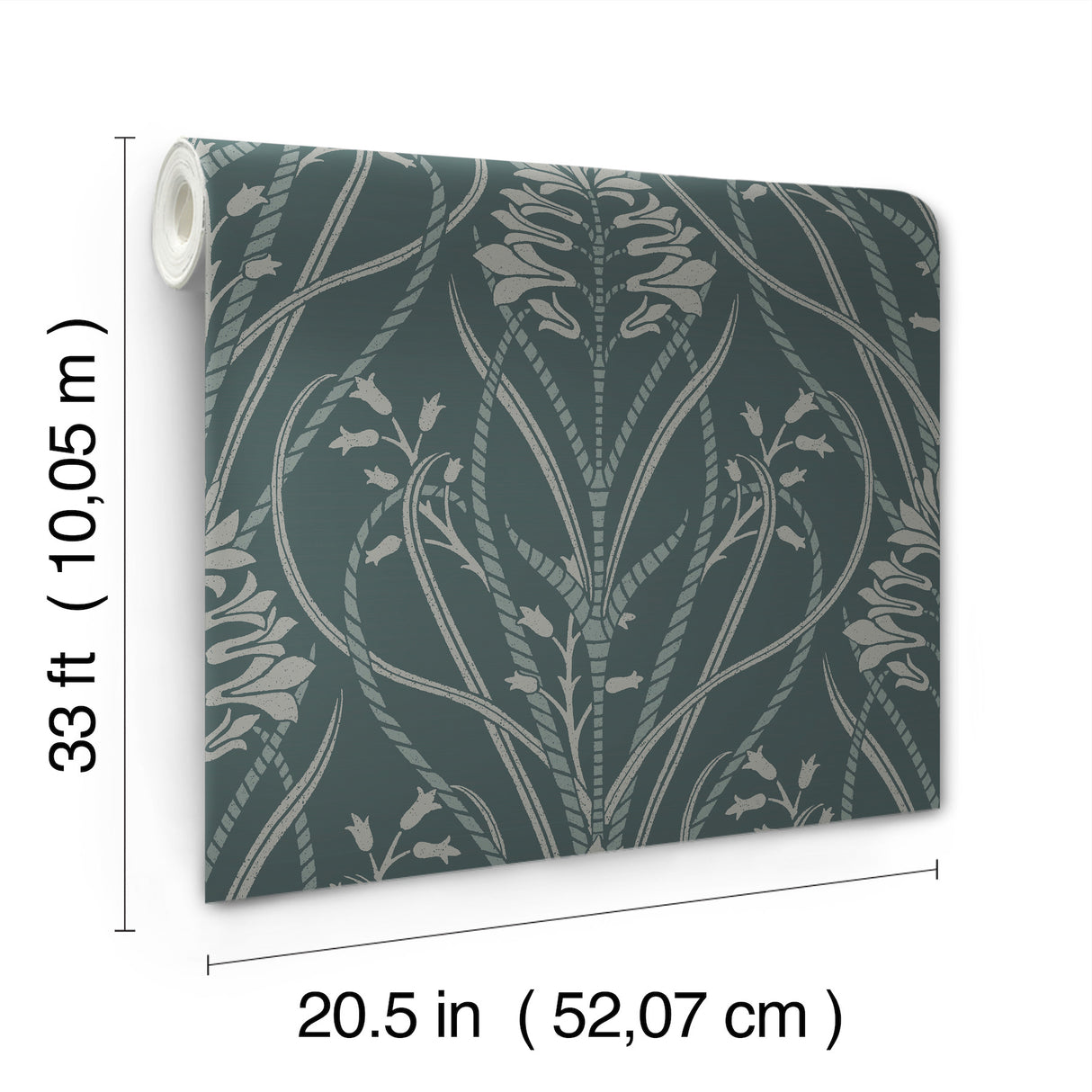 A-Street Prints 4198-27820 Rosalind Teal Iris Damask Wallpap