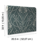 A-Street Prints 4198-27820 Rosalind Teal Iris Damask Wallpap