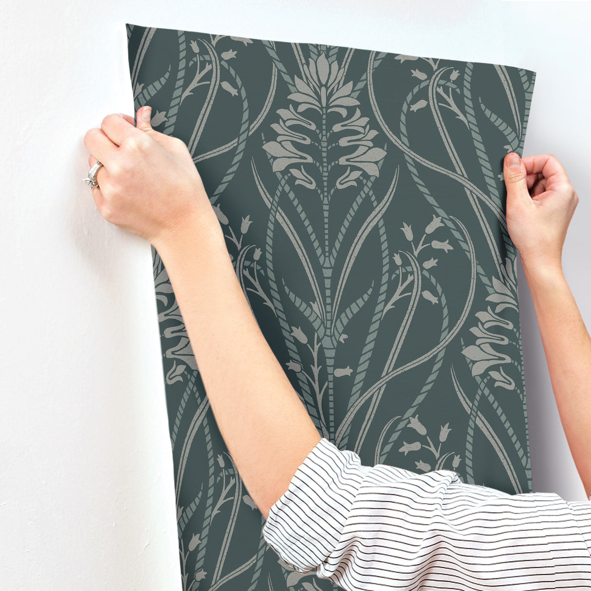A-Street Prints 4198-27820 Rosalind Teal Iris Damask Wallpap