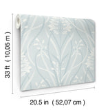 A-Street Prints 4198-27821 Rosalind Sky Blue Iris Damask Wal