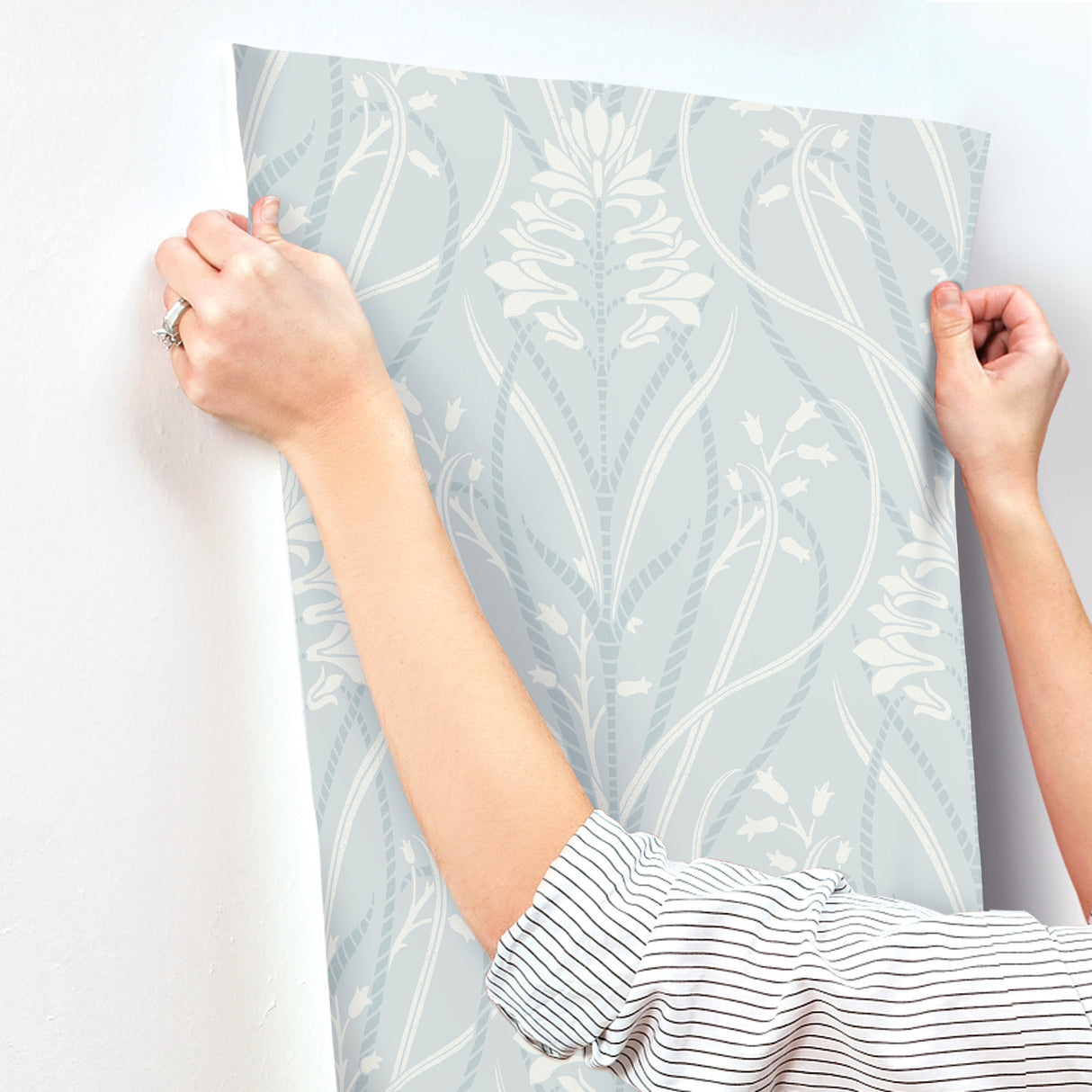 A-Street Prints 4198-27821 Rosalind Sky Blue Iris Damask Wal