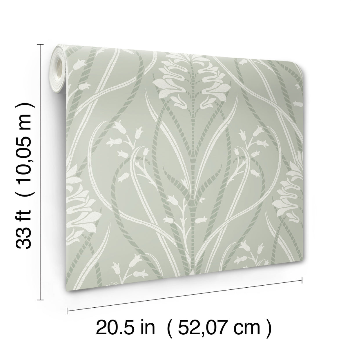 A-Street Prints 4198-27822 Rosalind Sage Iris Damask Wallpap