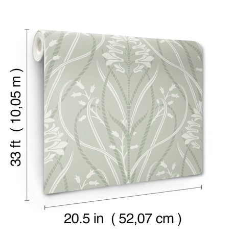 A-Street Prints 4198-27822 Rosalind Sage Iris Damask Wallpap