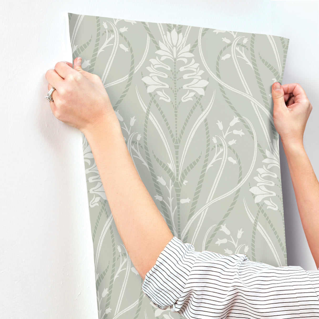 A-Street Prints 4198-27822 Rosalind Sage Iris Damask Wallpap