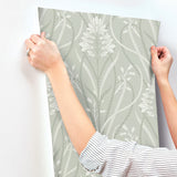 A-Street Prints 4198-27822 Rosalind Sage Iris Damask Wallpap