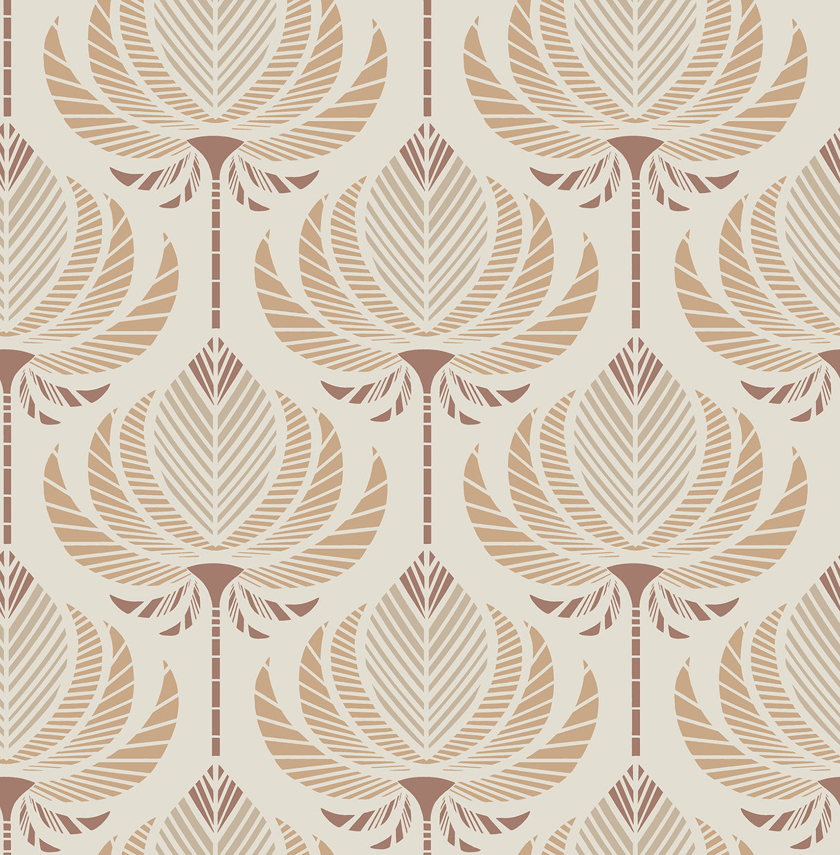 A-Street Prints 4198-27829 Ferrenby Apricot Floral Fan Wallp
