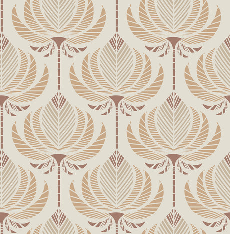 A-Street Prints 4198-27829 Ferrenby Apricot Floral Fan Wallp