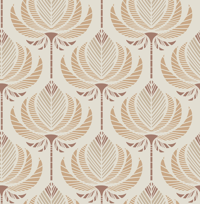 A-Street Prints 4198-27829 Ferrenby Apricot Floral Fan Wallp