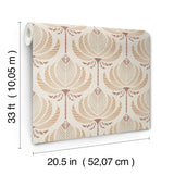 A-Street Prints 4198-27829 Ferrenby Apricot Floral Fan Wallp