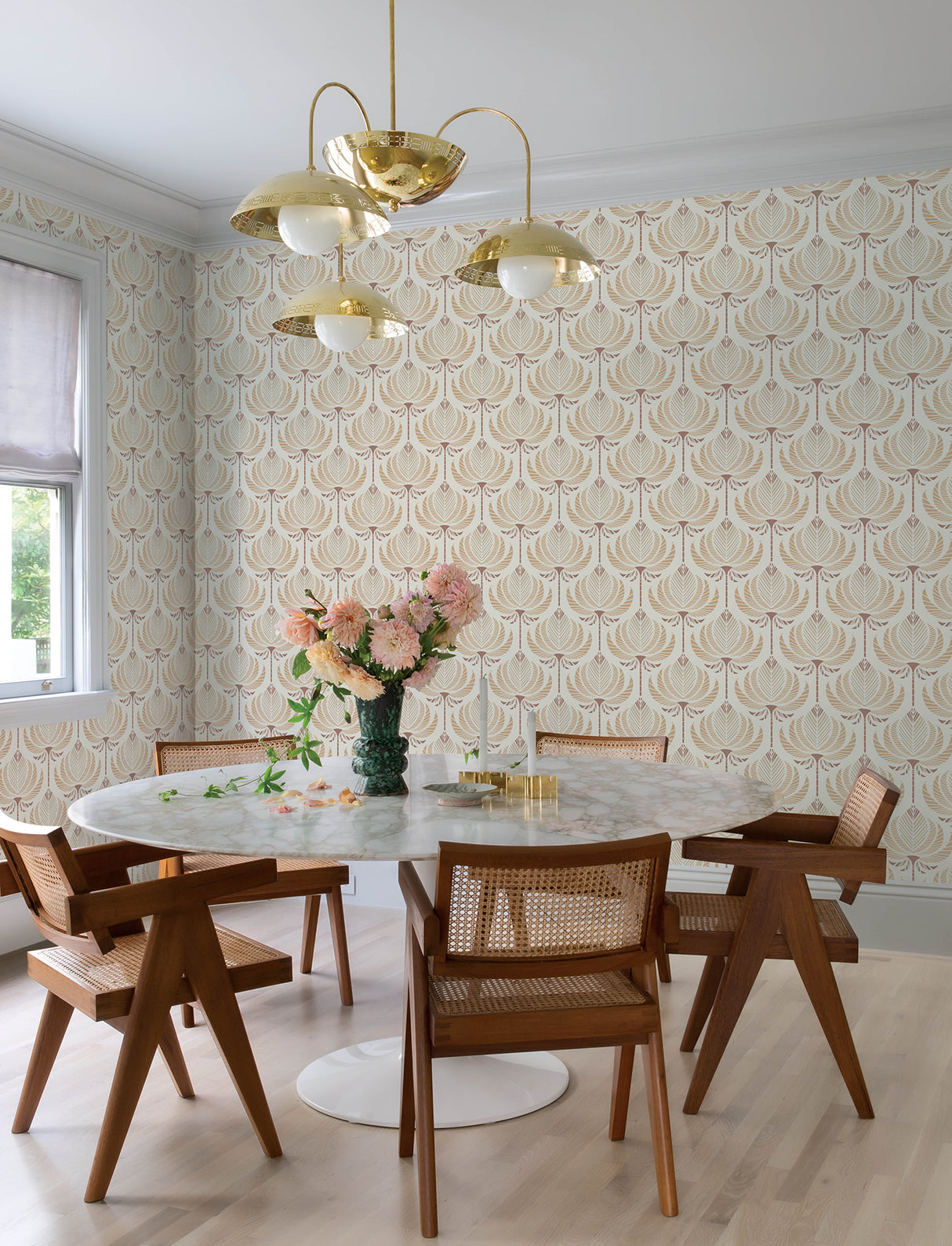 A-Street Prints 4198-27829 Ferrenby Apricot Floral Fan Wallp