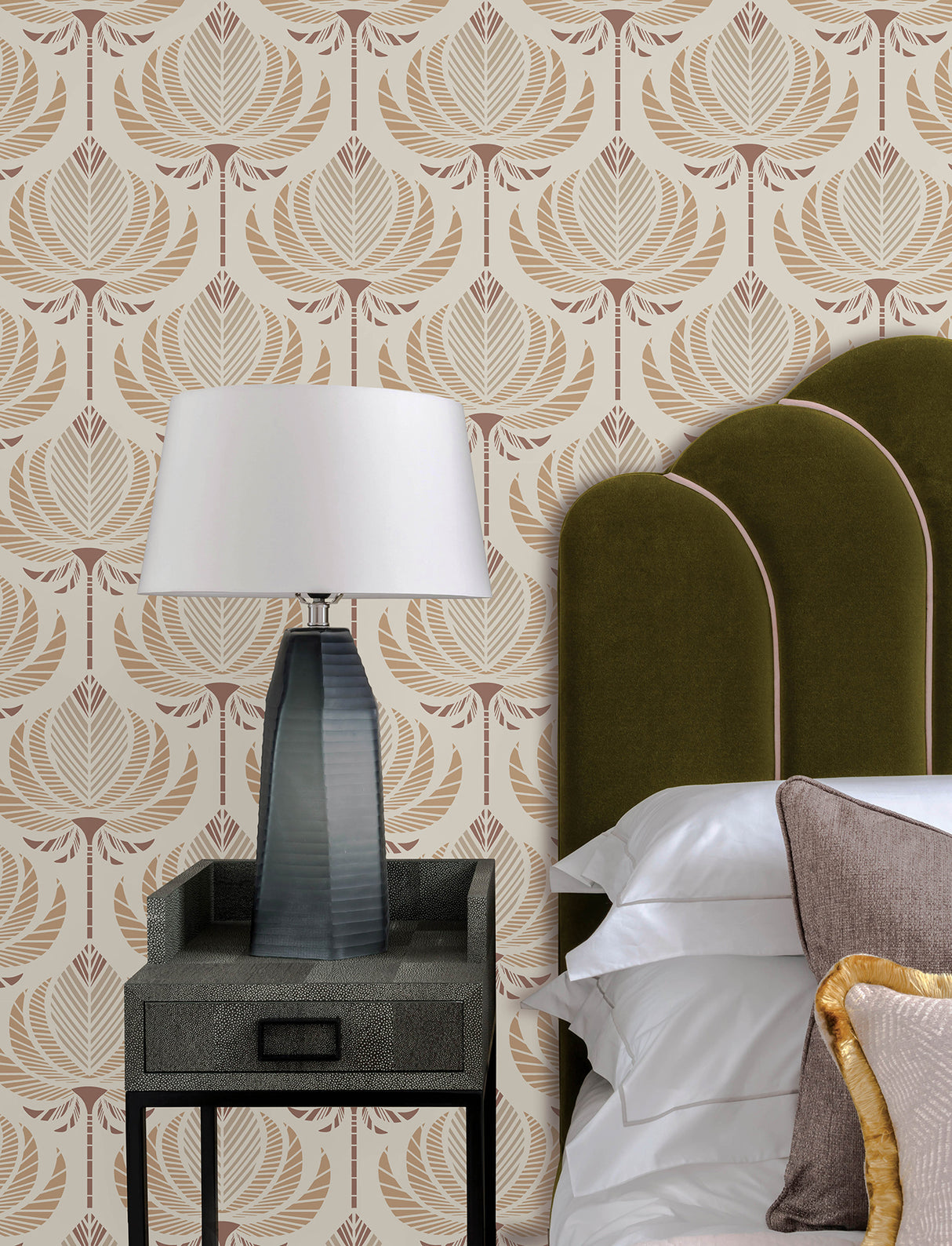 A-Street Prints 4198-27829 Ferrenby Apricot Floral Fan Wallp