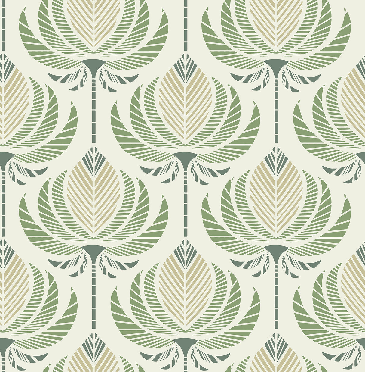 A-Street Prints 4198-27830 Ferrenby Green Floral Fan Wallpap