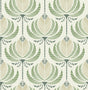 A-Street Prints 4198-27830 Ferrenby Green Floral Fan Wallpap