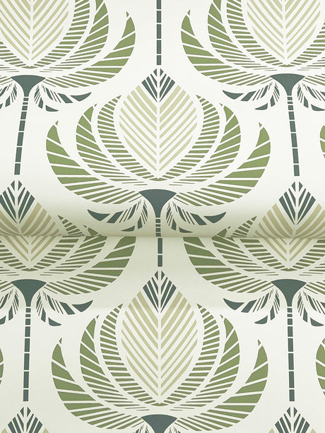 A-Street Prints 4198-27830 Ferrenby Green Floral Fan Wallpap
