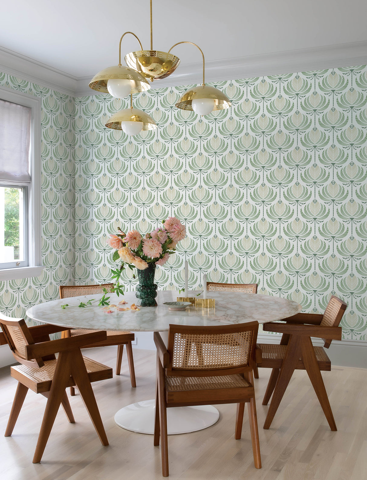 A-Street Prints 4198-27830 Ferrenby Green Floral Fan Wallpap