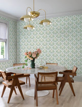 A-Street Prints 4198-27830 Ferrenby Green Floral Fan Wallpap