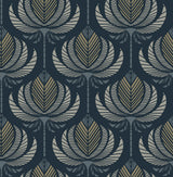 A-Street Prints 4198-27831 Ferrenby Dark Blue Floral Fan Wal