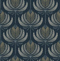 A-Street Prints 4198-27831 Ferrenby Dark Blue Floral Fan Wal