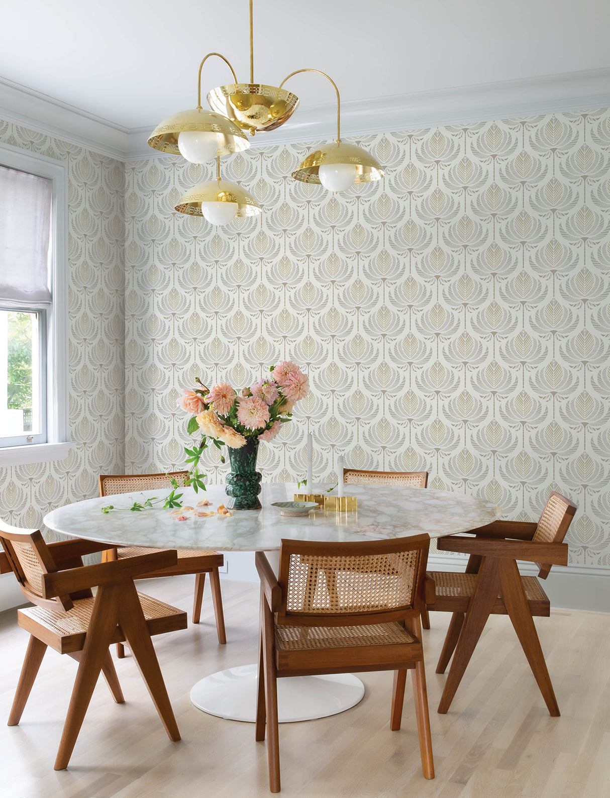 A-Street Prints 4198-27832 Ferrenby Metallic Floral Fan Wall