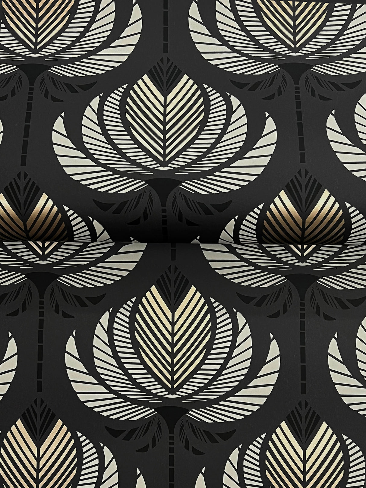 A-Street Prints 4198-27833 Ferrenby Black Floral Fan Wallpap
