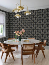 A-Street Prints 4198-27833 Ferrenby Black Floral Fan Wallpap