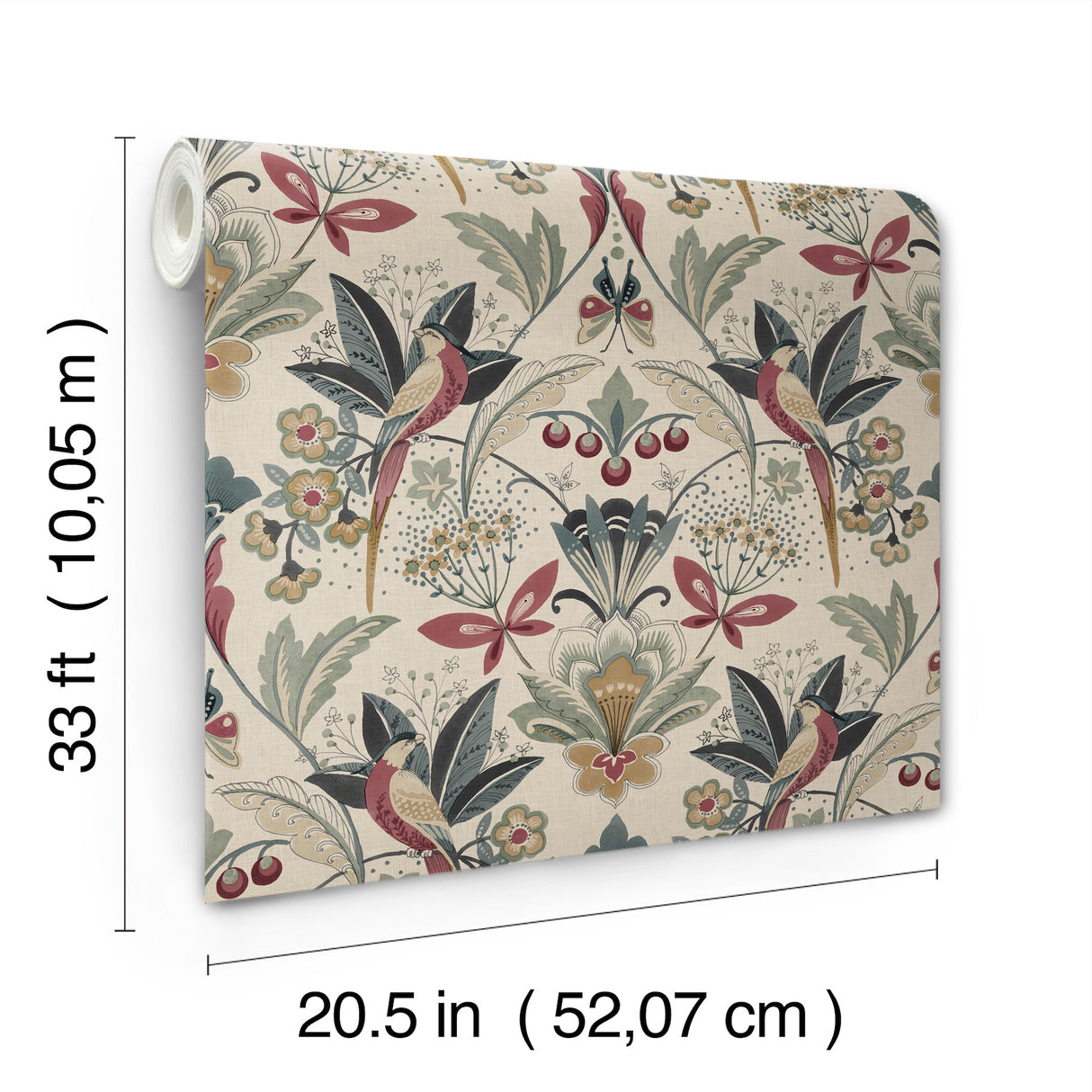A-Street Prints 4198-27836 Bernadette Merlot Garden Wilderne