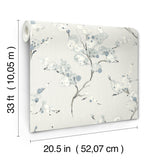 A-Street Prints 4198-27844 Bliss Sky Blue Blossom Wallpaper