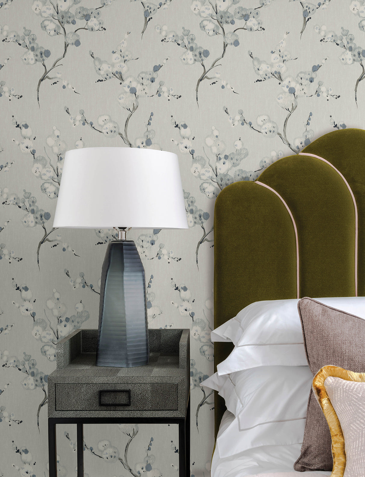 A-Street Prints 4198-27844 Bliss Sky Blue Blossom Wallpaper