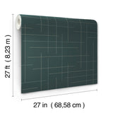 A-Street Prints 4198-83478 Wylie Teal Dotted Gridlines Wallp
