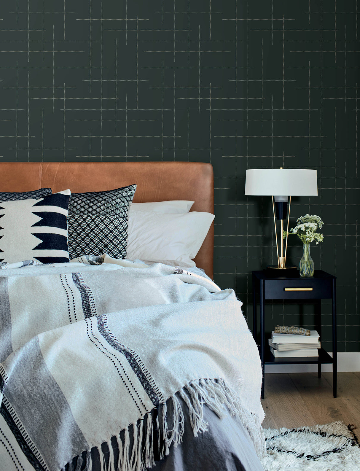 A-Street Prints 4198-83478 Wylie Teal Dotted Gridlines Wallp