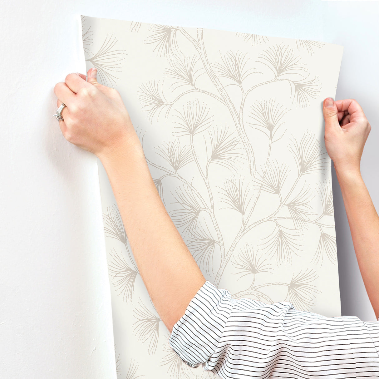A-Street Prints 4198-83480 Kismine Beige Botanical Trail Wal