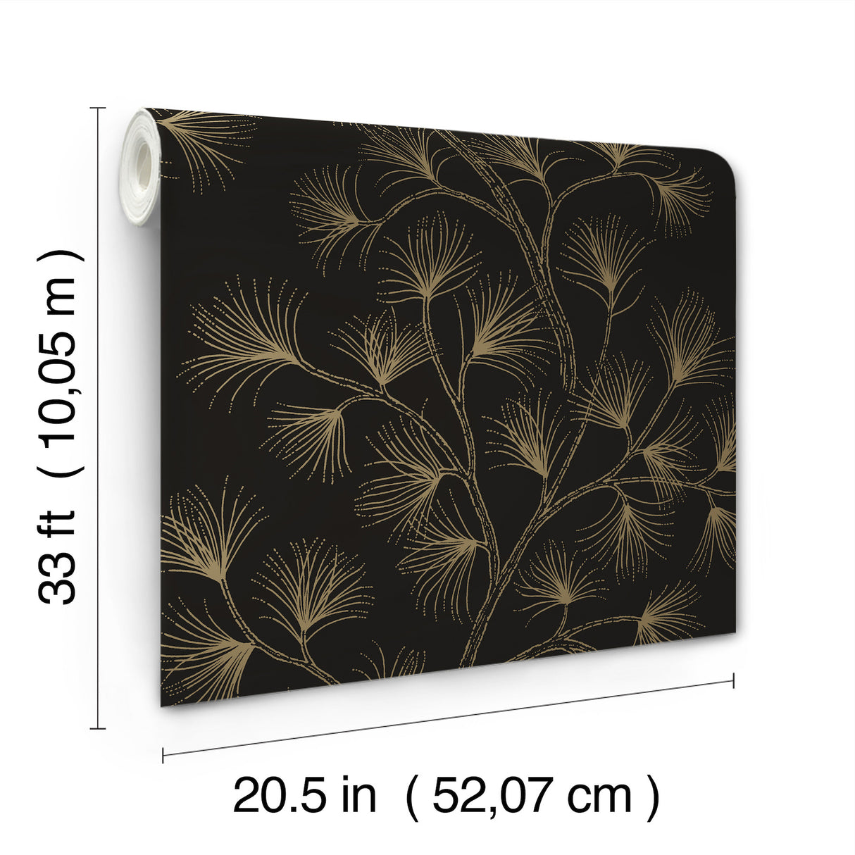 A-Street Prints 4198-83481 Kismine Black Botanical Trail Wal