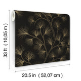A-Street Prints 4198-83481 Kismine Black Botanical Trail Wal