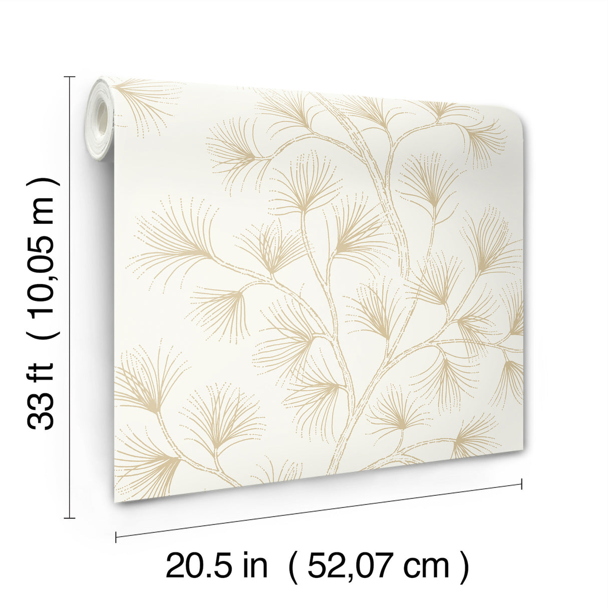 A-Street Prints 4198-83482 Kismine Gold Botanical Trail Wall