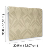 A-Street Prints 4198-87400 Allenby Khaki Flocked Wallpaper