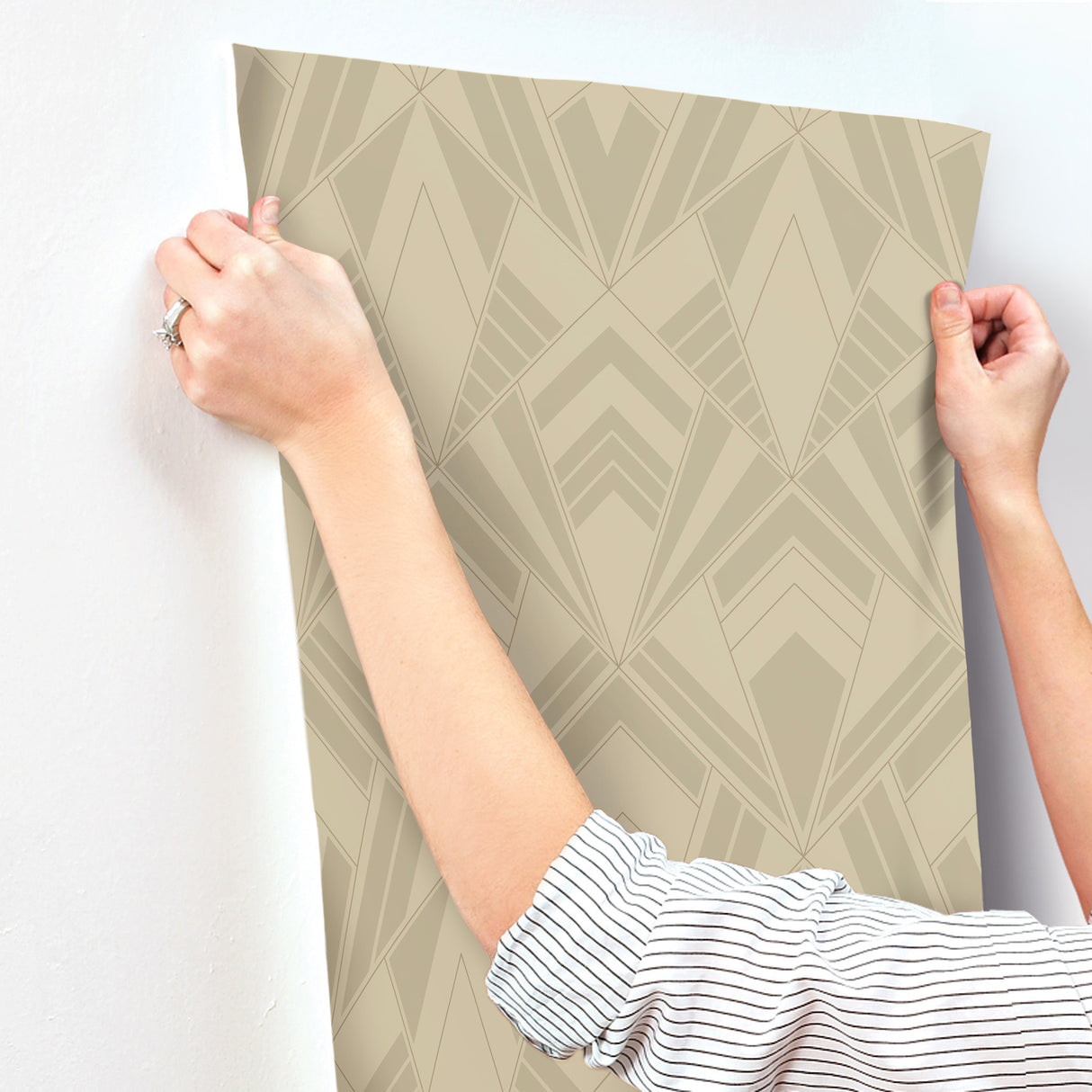 A-Street Prints 4198-87400 Allenby Khaki Flocked Wallpaper