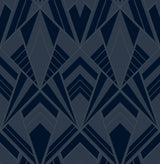 A-Street Prints 4198-87402 Allenby Indigo Flocked Wallpaper