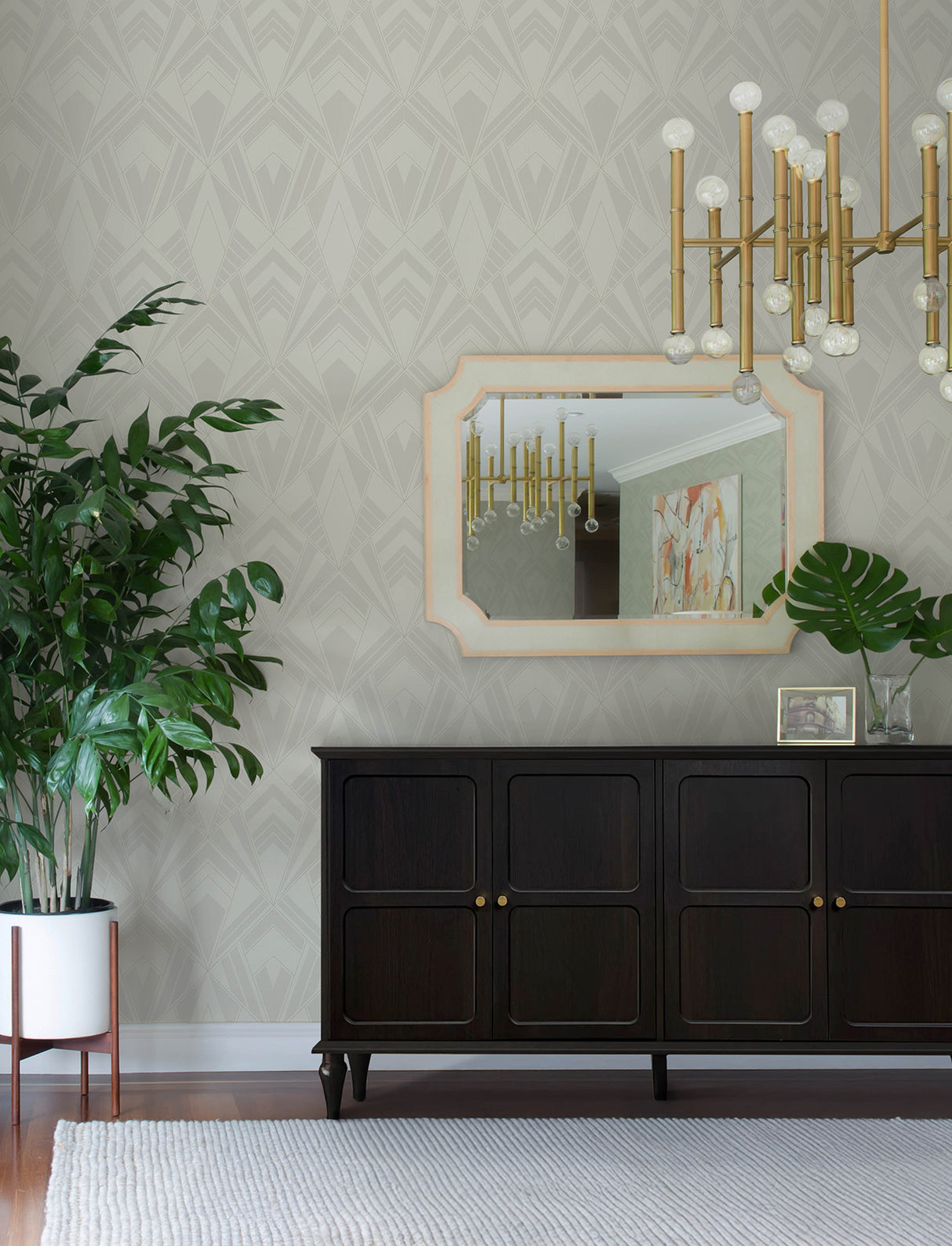 A-Street Prints 4198-87403 Allenby Pearl Flocked Wallpaper
