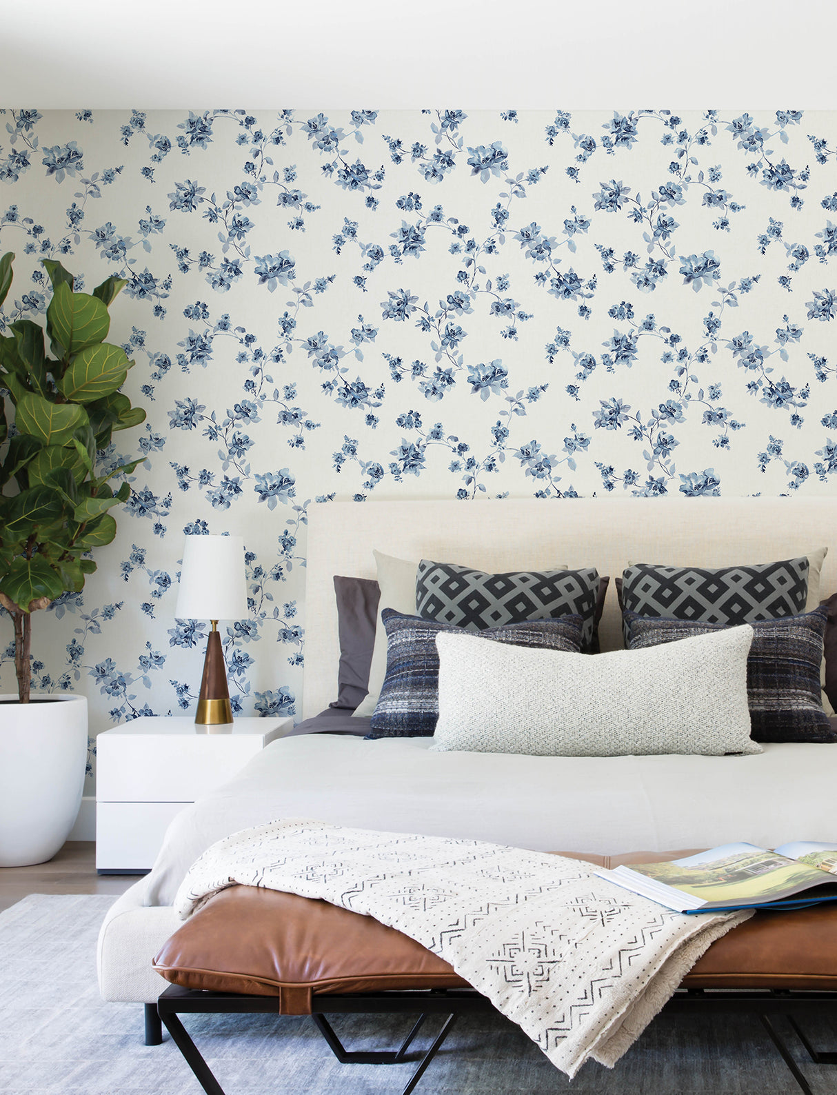Chesapeake 4199-24481 Festival Floral Blue Trailing Wallpaper