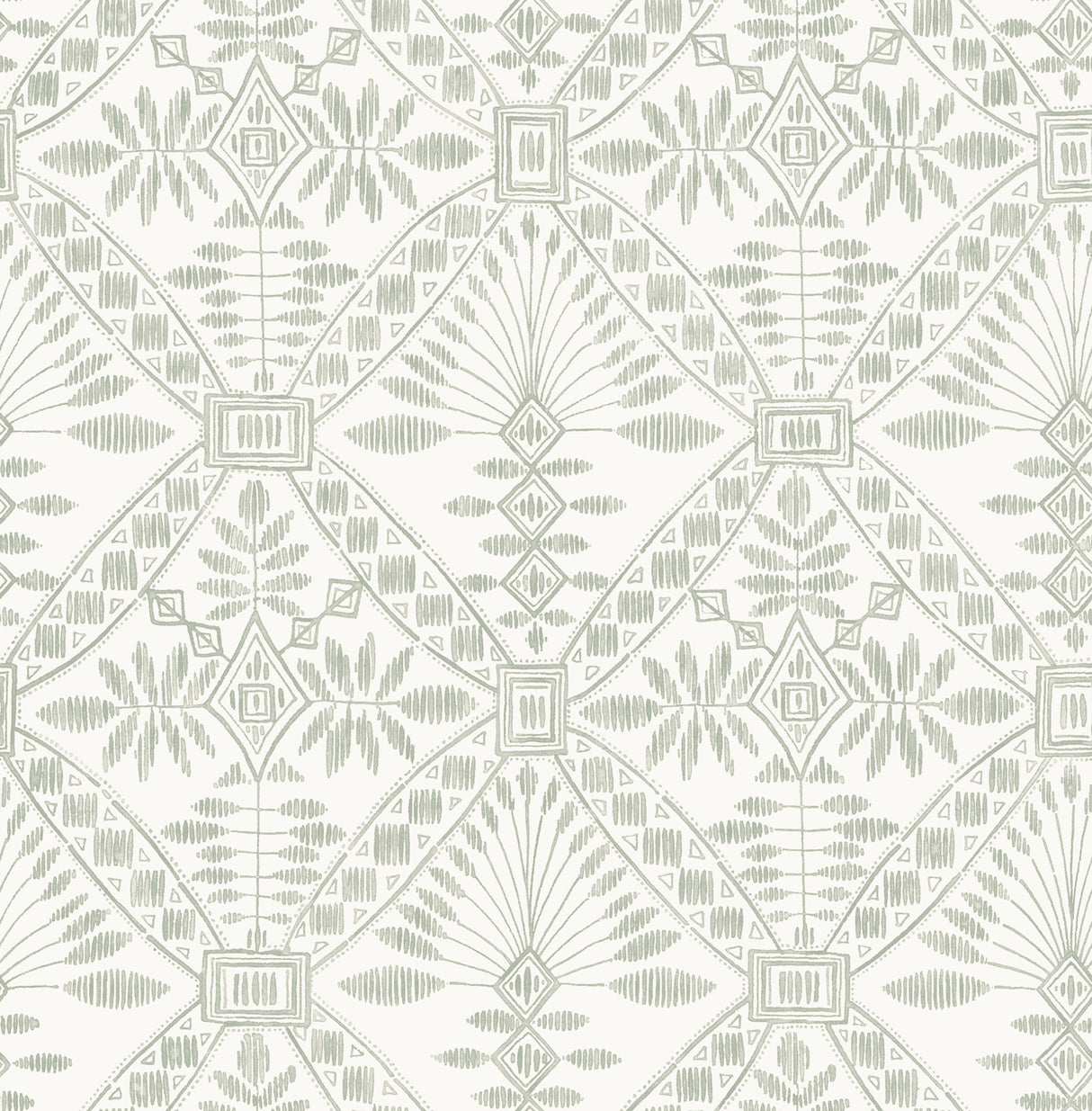Chesapeake 4199-27775 Emmarie Green Geometric Wallpaper