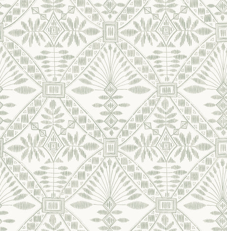 Chesapeake 4199-27775 Emmarie Green Geometric Wallpaper