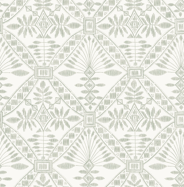 Chesapeake 4199-27775 Emmarie Green Geometric Wallpaper