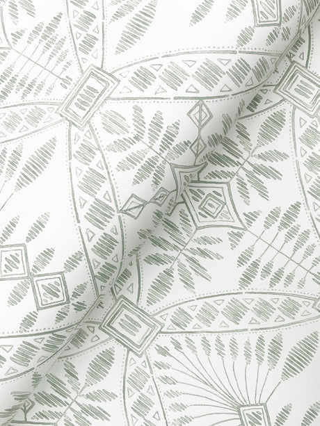 Chesapeake 4199-27775 Emmarie Green Geometric Wallpaper