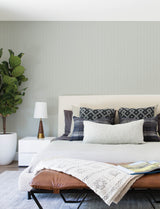 Chesapeake 4199-27780 Curtis Aqua Embellished Stripe Wallpaper