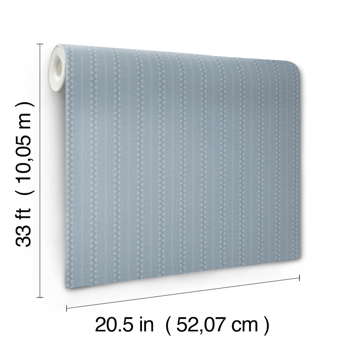 Chesapeake 4199-27783 Curtis Blue Embellished Stripe Wallpaper