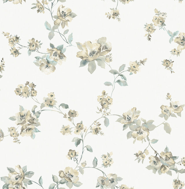 Chesapeake 4199-27784 Festival Floral Aqua Trailing Wallpaper